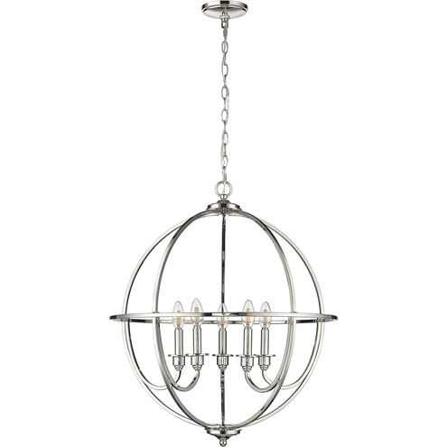 Artemis 5 Light 24 inch Polished Nickel Chandelier Ceiling Light